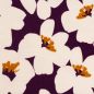 Preview: Modal French Terry Sandra mit Blüten auf lila