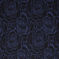 Preview: Modal French Terry Phil mit Rosen - Blüten in blau
