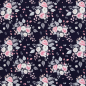 Preview: Baumwoll Popeline Rose mit Rosen auf navy