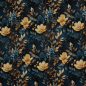 Preview: Oxford Flowing Bloom by Sarah Mariam - Outdoorstoff mit Blüten in gelb auf petrol