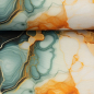 Preview: Oxford Flowing Bloom by Sarah Mariam - Outdoorstoff Liquid/ Marmor-Design in apricot - petrol