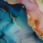 Preview: Oxford Flowing Bloom by Sarah Mariam - Outdoorstoff Liquid/ Marmor-Design in blau - rosa