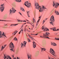Preview: French Terry mit Federn und Glitzer auf rosa