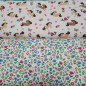 Preview: Baumwolljersey Pferde und Blüten