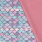 Preview: Softshell Meerjungfrau - Schuppen rosa - bunt