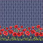 Preview: Baumwolljersey Panel mit Mohnblumen und weißen Punkten auf blau