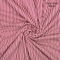 Preview: Baumwoll Webware gestreift - rot - ecru