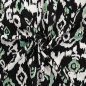 Preview: Viskose Webware - Chally - schwarz - weißes Muster mit Glitzerdruck in emerald