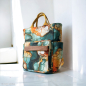 Preview: Oxford Flowing Bloom by Sarah Mariam - Outdoorstoff Liquid/ Marmor-Design in apricot - petrol