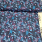 Preview: French Terry - Looks like Iceflowers - Blüten auf blau - Katinoh