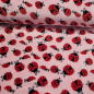 Preview: Kuschelfleece mit Glückskäfern - Marienkäfer auf rosa