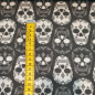 Preview: Baumwoll - Webware Totenköpfe - Calavera - schwarz - weiß