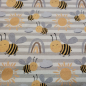 Preview: Baumwolljersey mit Hummeln (oder dicken Bienen), regenbogen Sonne + Streifen - Fräulein von Julie