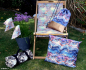 Preview: Oxford Flowing Bloom by Sarah Mariam - Outdoorstoff Liquid/ Marmor-Design in apricot - petrol