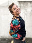 Preview: Modal French Terry Kanani by Käselotti - Elefant, Tiger und bunte Blüten