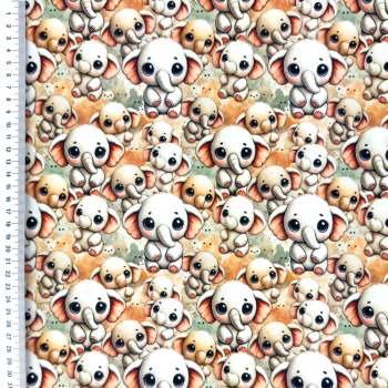 Baumwolljersey Sweet Ollie - süße Elefanten