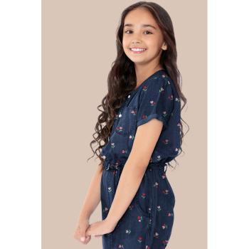 Preview: Jeans mit kleinen Blümchen und Herzen