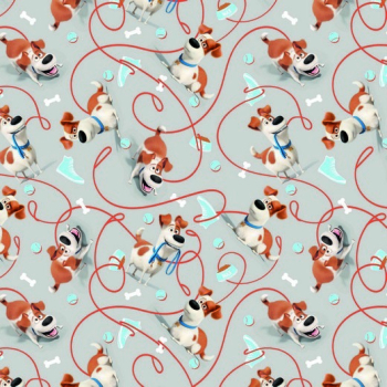 Baumwolljersey - Pets - Hund Max - Digitaldruck grau