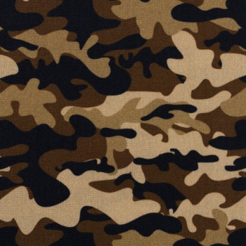 Baumwoll Webware Kim - Camouflage braun