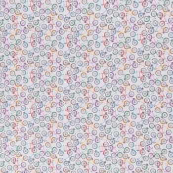 Baumwoll Webware Kim - Fahrrad - Fahrräder - weiß - bunt