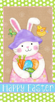 Patchworkstoff  Panel Happy Easter - Osterhase - Ostern