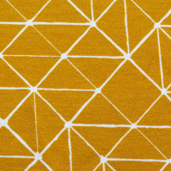 Baumwolljersey Theo - Linien - graphisches Muster - senf