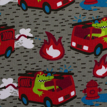 Baumwolljersey Krokowehr by Käselotti - Feuerwehr + Krokodil