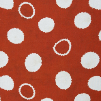 Viskose - Leinen - Mix mit Kreisen auf terracotta