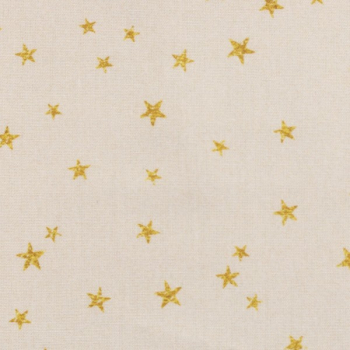 Baumwoll - Popeline Weihnachten Sterne gold auf weiß