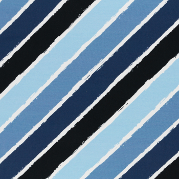 French Terry Diagonally by Lycklig Design - diagonale Streifen blau