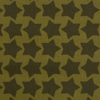 Staaars by Farbenmix - beschichtete Baumwolle - Sterne khaki - grün