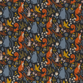 French Terry Dwellers by Käselotti - Waldtiere - Fuchs, Bär, Hase und Vögel