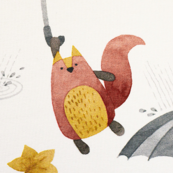 Baumwolljersey Let´s rain again - Eichhörnchen im Regen