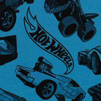 Baumwolljersey Hot Wheels  - Autos blau