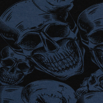 Sweat Michi mit Totenköpfen in blau - angeraut