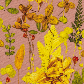 Believe by Cherry Picking - Viskose - Webware mit Blüten und Blättern in gelb