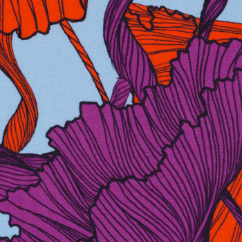 Seaweed by Thorsten Berger - Viskosewebware in orange - lila - blau