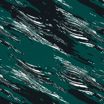 French Terry Sandro - Abstrakt - Muster grün / schwarz / weiß