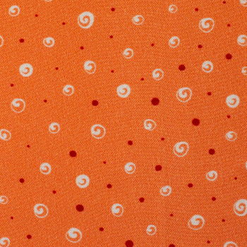 Viskose Webware - Fabienne - kleine Kreise und Punkte auf orange