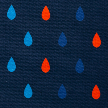 Preview: Dekostoff/ Canvas Heiner mit Regentropfen auf blau