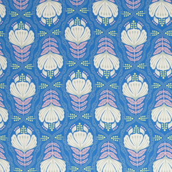 Baumwoll - Webware Hisbiscus Honeymoon by Jolijou - Blüten auf blau