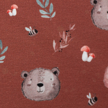 Preview: French Terry Autumn Forest by Christiane Zielinski - Bär und Bienen