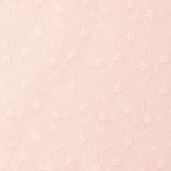 Preview: Baumwoll - Webware - Simone mit Bogenkante und Stickerei in rosé/ apricot