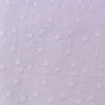 Preview: Baumwoll - Webware - Simone mit Bogenkante und Stickerei in flieder