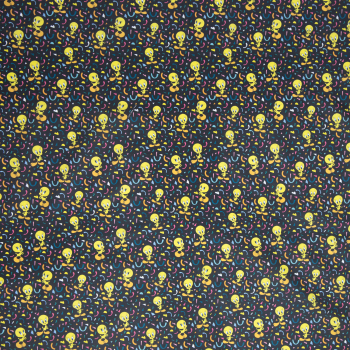 Baumwoll - Popeline  Looney Tunes - Tweety auf schwarz