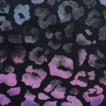 Preview: French Terry Aura - Leo in schwarz - flieder - lila - Rest 1,8 m