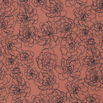 Viskose Webware - Grow by Käselotti - Blüten auf hellem terracotta