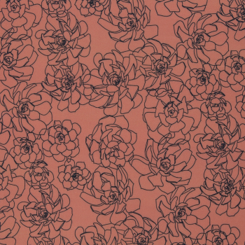 Viskose Webware - Grow by Käselotti - Blüten auf hellem terracotta