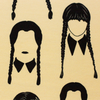 Preview: French Terry - Halloween mit Motiv ähnlich Wednesday - Adams Family