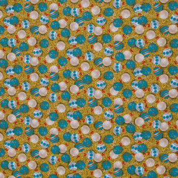 Preview: Baumwoll Webware Merry Christmas -  Christbaumkugeln / Weihnachtskugeln auf Glitzer - goldprint